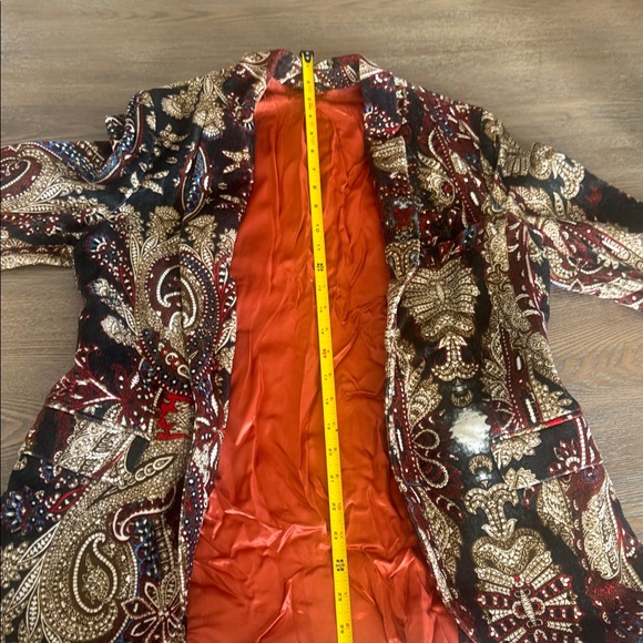 Patrizia Pepe Paisley Patterned Blazer with orange Lining 46 - Picture 9 of 12